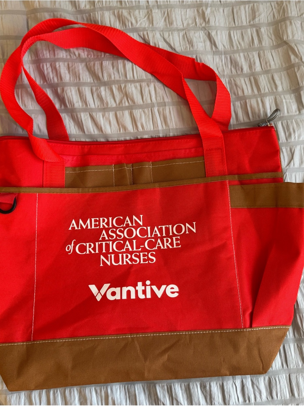 American Association of Critical-Care Nurses Vantive Red Canvas Tote